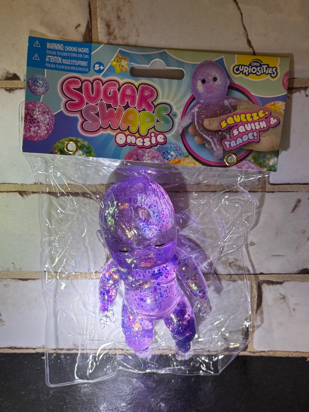 Orb Sugar Swaps Onesie Squeeze Baby Toy - Purple Glitter